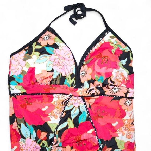 Time and Tru One Piece Slimming Swimsuit Size 2X Padded Cup Support Bathing Suit - Picture 2 of 9